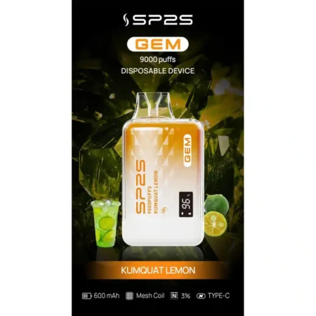 SP2S GEM9000口拋棄式電子煙｜高清顯示屏｜持久煙感｜精緻設計